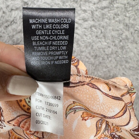 Torrid 1X Babydoll Tunic Top Orange Brown Floral Hi Low Boho Blouse - Picture 9 of 16